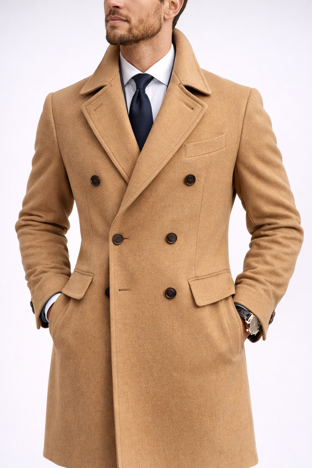 Polo overcoat w Ulster collar