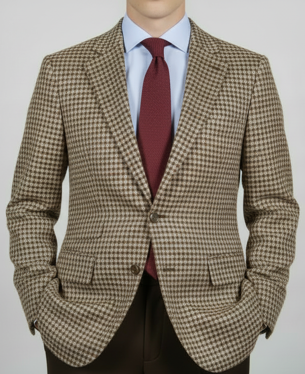 Brown Tweed Houndstooth Sport Coat